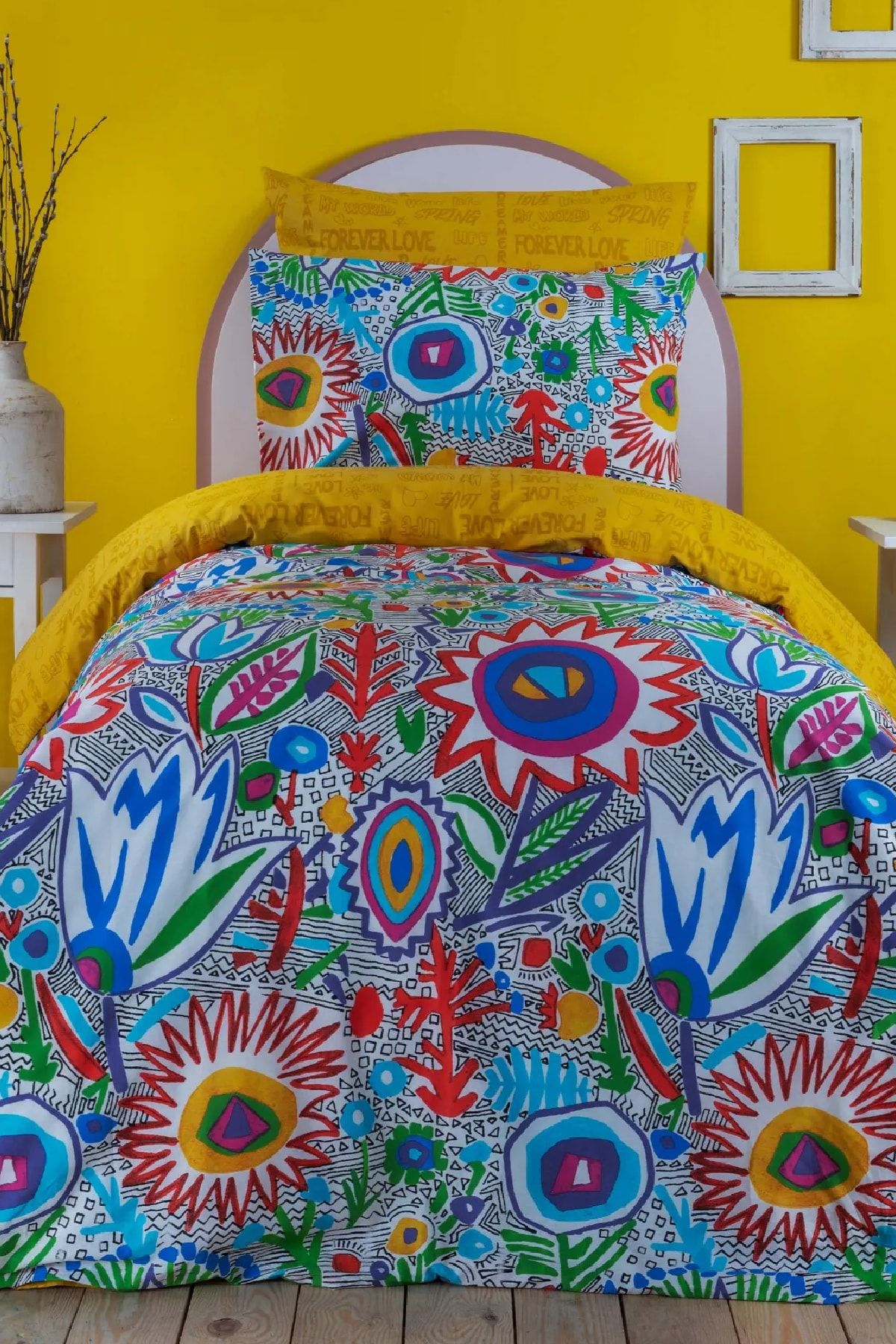 Young Flower Bomb Tek Kişilik %100 Pamuk Nevresim Takımı