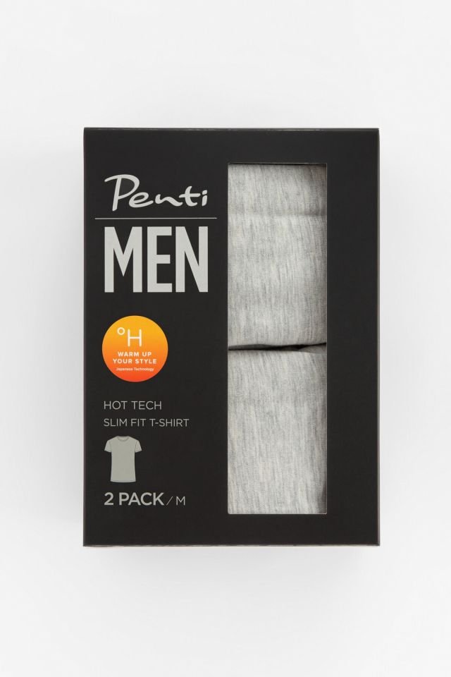 Açık Gri Melanj Basic H-tech Regular 2li Tişört