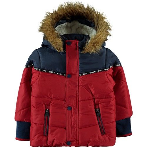 Boys Hooded Coat 2-5 Years Red