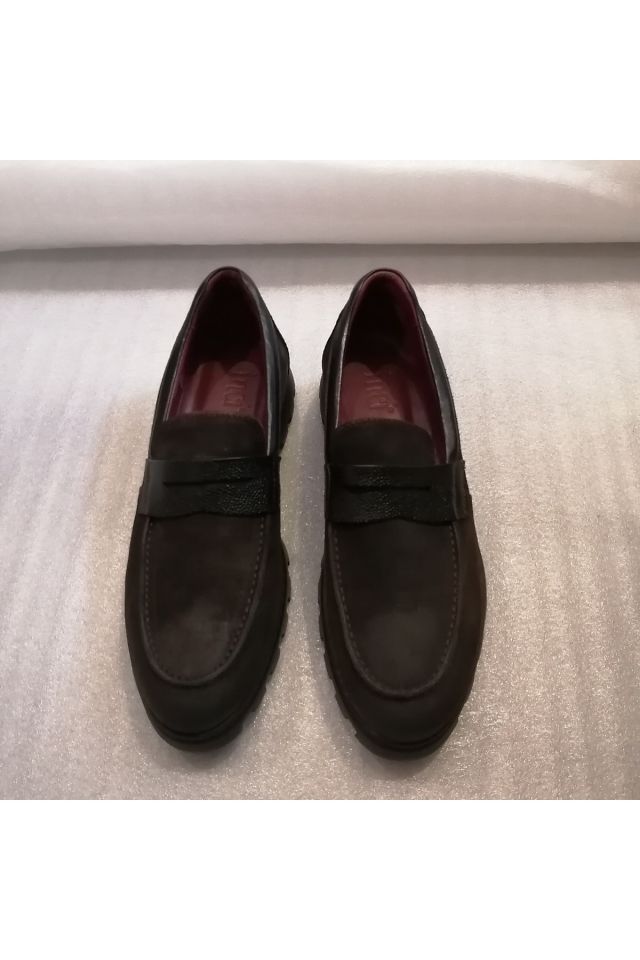Men's Genuine Suede Lightweight Thick Sole Loafer Shoes