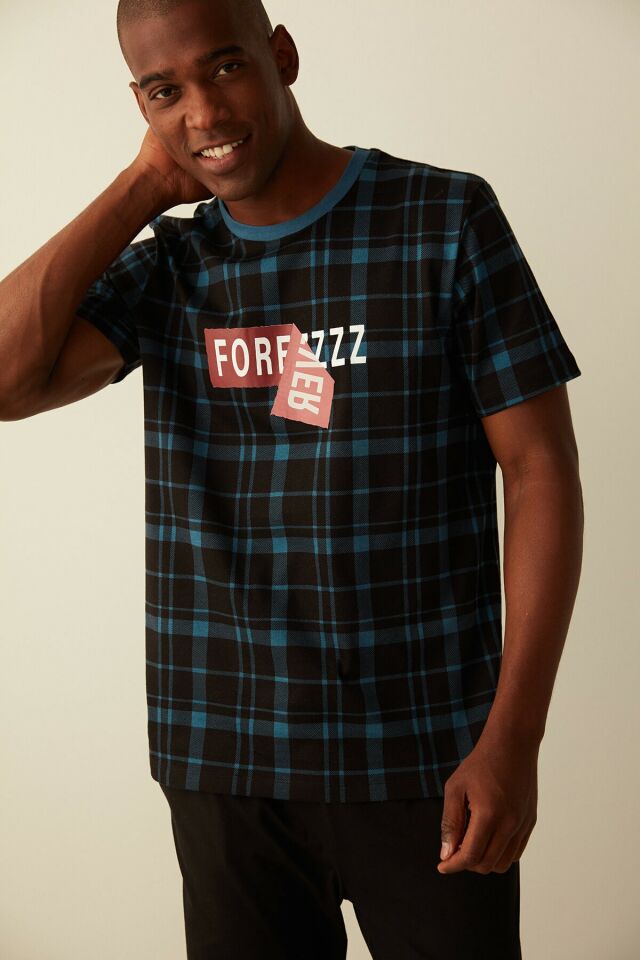 Siyah Forever Pantolon Pijama Takımı