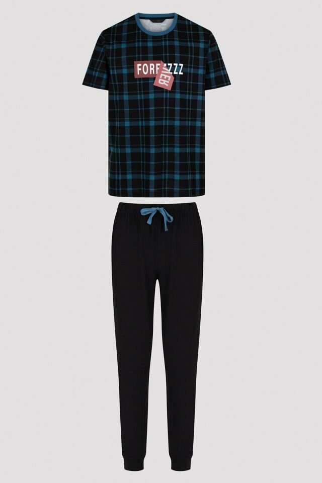 Siyah Forever Pantolon Pijama Takımı