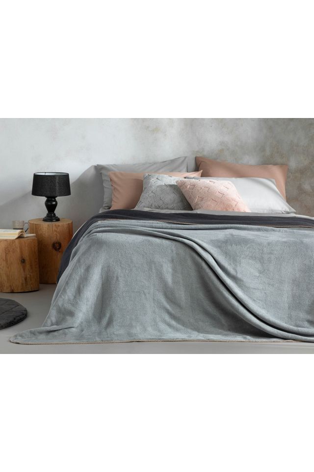 Plain Cotton Single Blanket 150x200 Cm Grey-anthracite