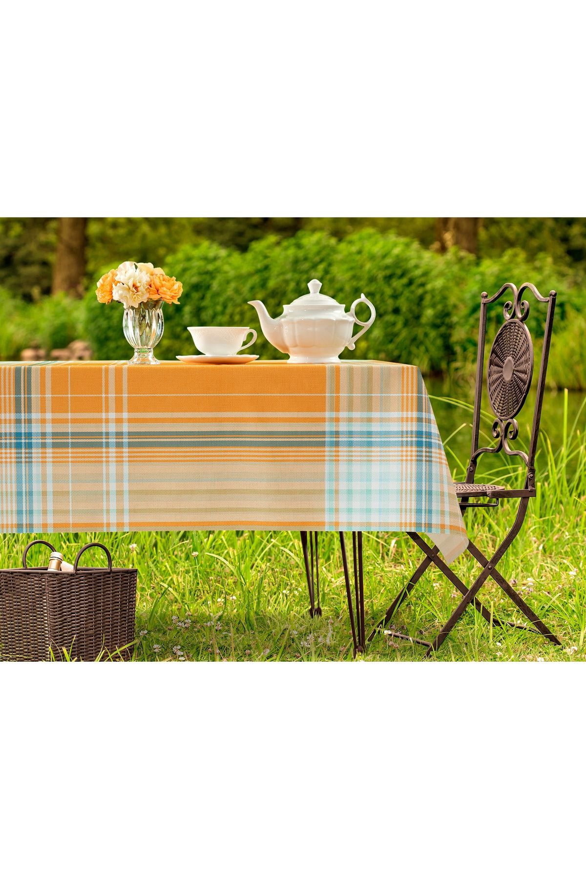 Farrant Pvc Masa Örtüsü - Sarı - 140x140 Cm