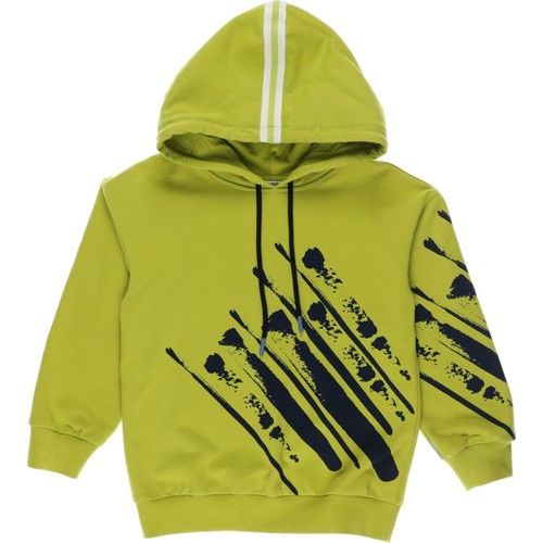 Boys Hoodie Striped Print Detail Sweatshirt