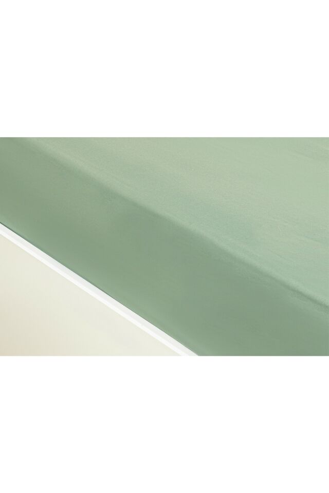 Plain Cotton Double Elastic Bed Sheet 160x200 Cm Green