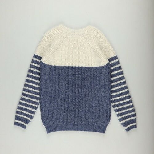 Boy Button Detailed Blue Knitwear Sweater