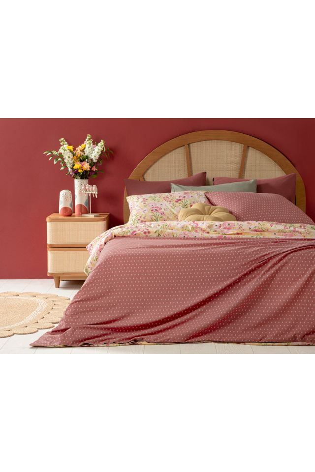 Clarkia Cotton Single Duvet Cover Set 160x220 Cm Yellow