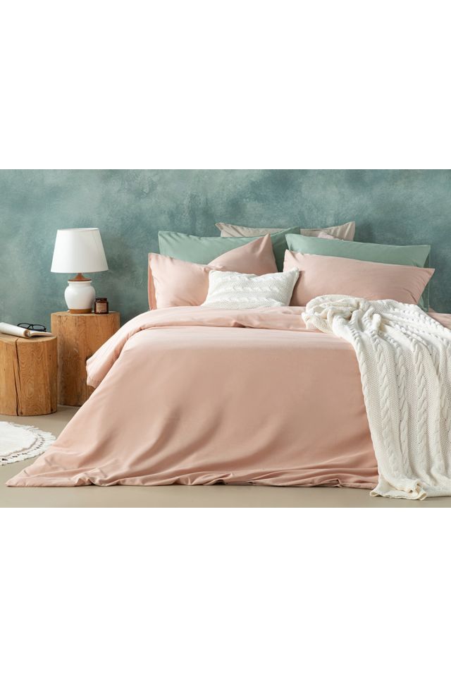 Novella Premium Soft Cotton Çift Kişilik Nevresim Takımı 200x220 Cm Gül Kurusu
