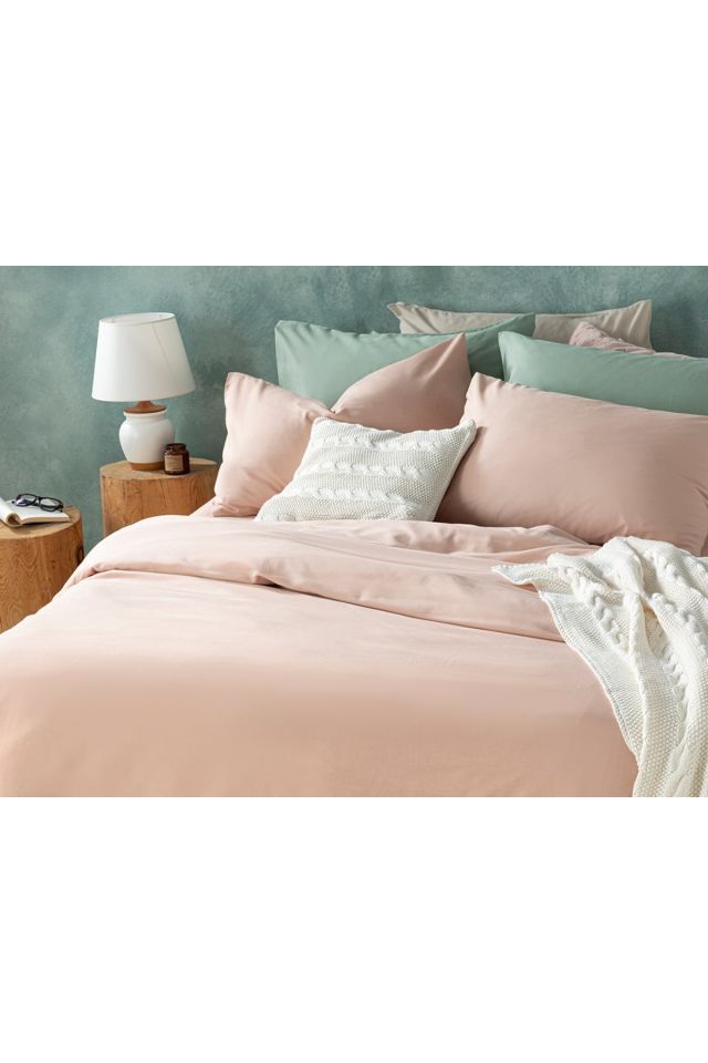 Novella Premium Soft Cotton Double Duvet Cover Set 200x220 Cm Dried Rose