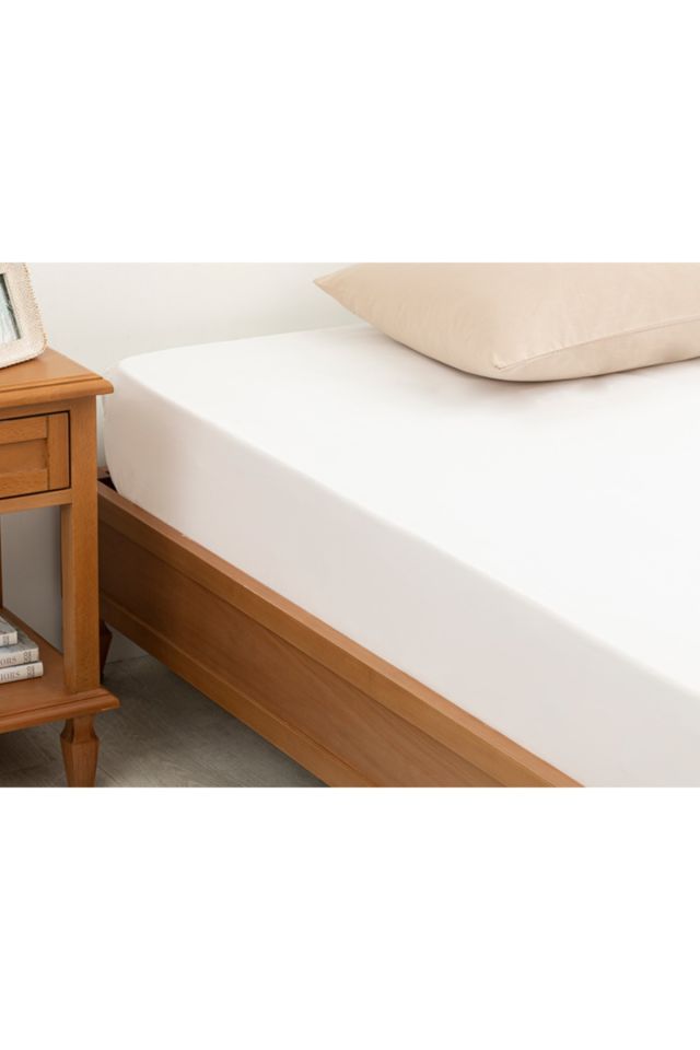 Plain Cotton King Size Elastic Bed Sheet 200x200 Cm White