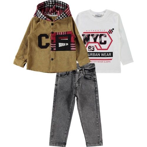 Boys Triple Suit Ages 2-5 Beige