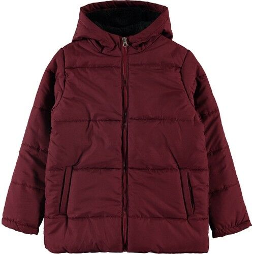 Boys Hooded Coat Claret Red