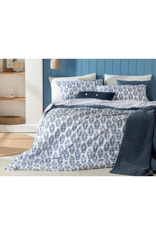 Eternal Harmony Cotton King Size Duvet Cover Set 240x220 Cm Indigo