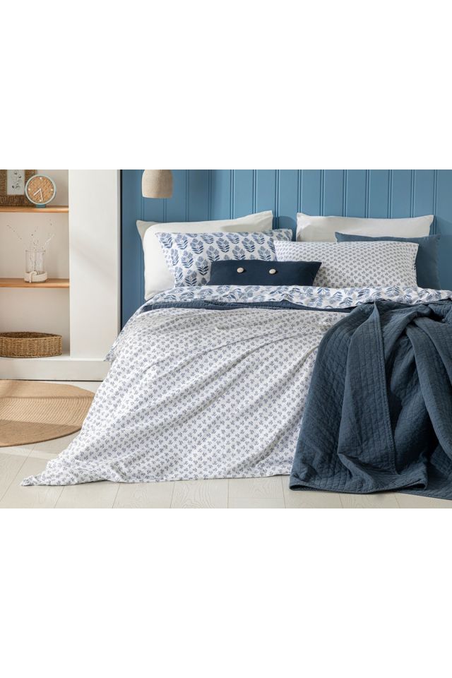 Eternal Harmony Cotton King Size Duvet Cover Set 240x220 Cm Indigo
