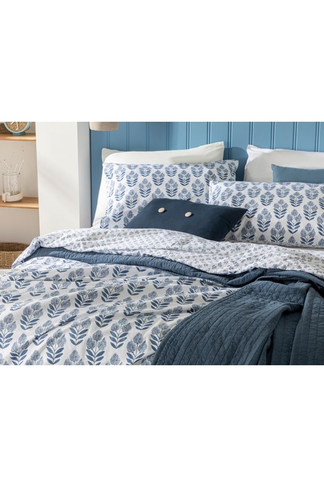 Eternal Harmony Cotton King Size Duvet Cover Set 240x220 Cm Indigo