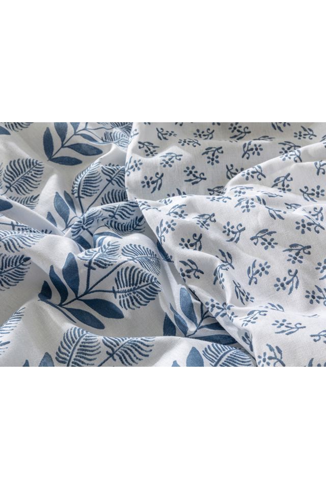 Eternal Harmony Cotton King Size Duvet Cover Set 240x220 Cm Indigo