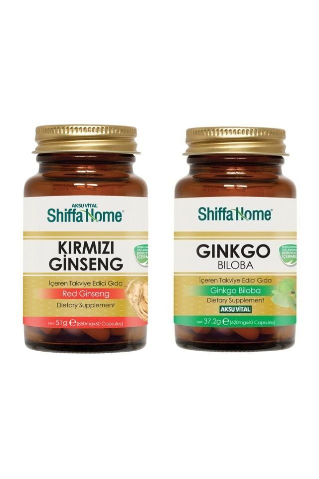Kırmızı Ginseng + Ginkgo Biloba Diyet Takviyesi 60 + 60 Kapsül
