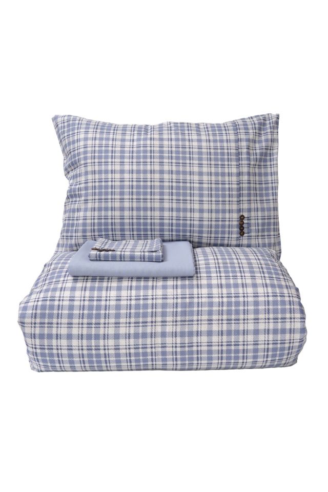 Luan Gray 100% Cotton Double Duvet Cover Set