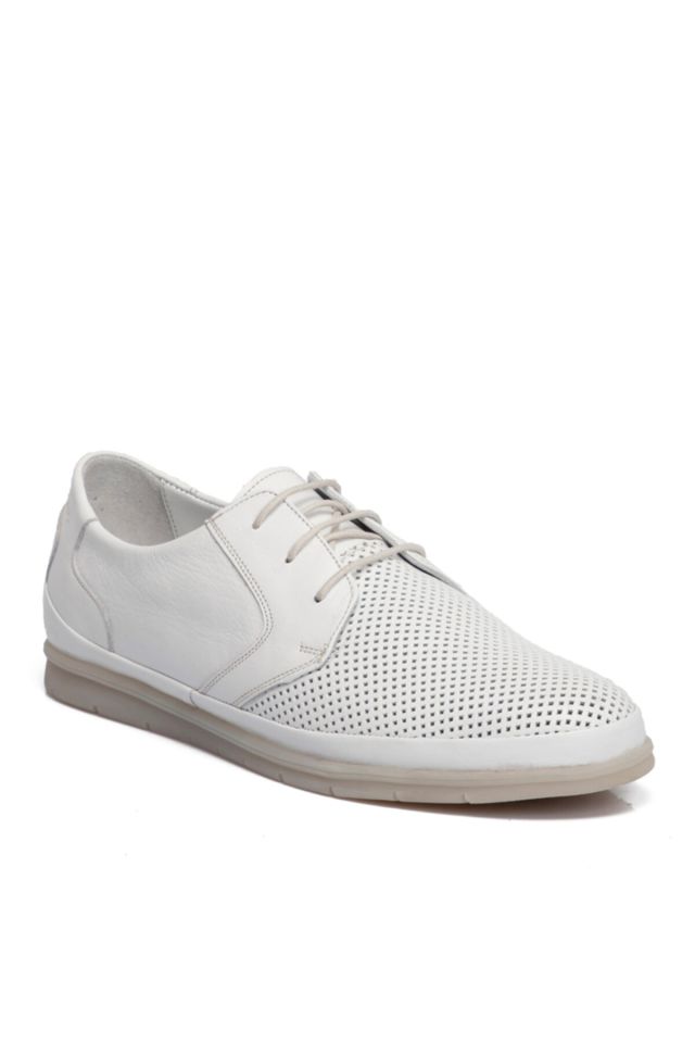 Men's White Leather Shoes