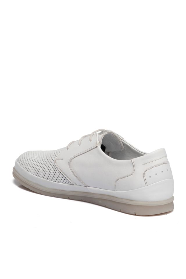 Men's White Leather Shoes