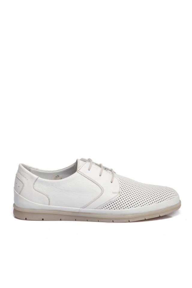 Men's White Leather Shoes