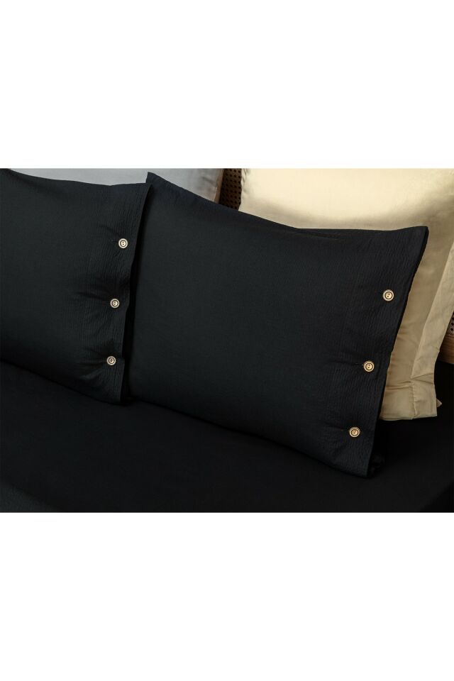 Linda Double Washed Gofred Duvet Cover Set