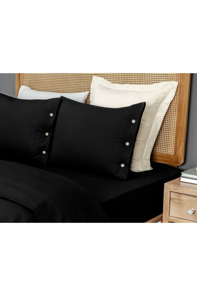 Linda Double Washed Gofred Duvet Cover Set