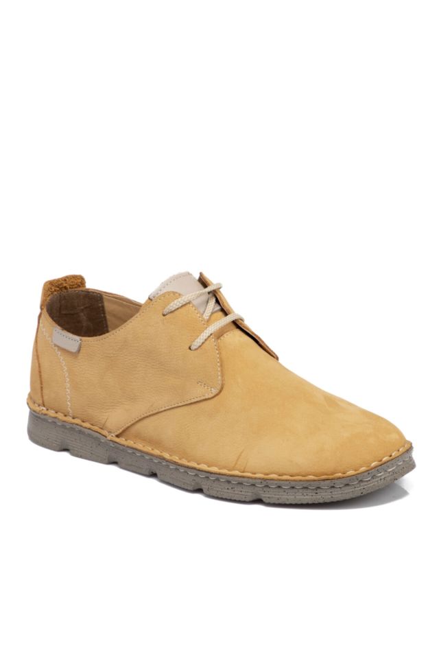 Yellow Nubuck Leather Men's Shoes