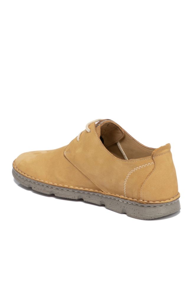 Yellow Nubuck Leather Men's Shoes