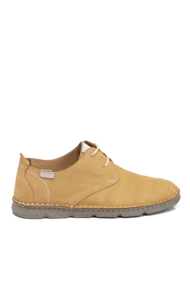 Yellow Nubuck Leather Men's Shoes