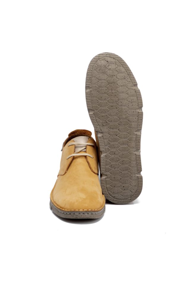 Yellow Nubuck Leather Men's Shoes