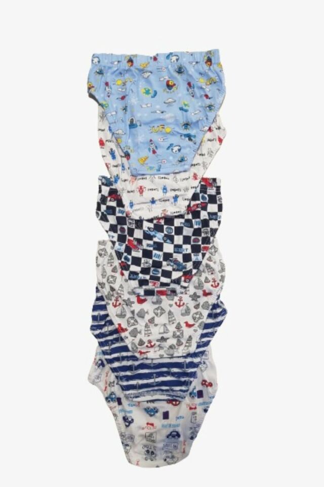 Boy 6 Pack Elastane Empirme Mixed Patterned Slip Briefs