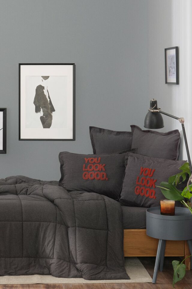 Motto Cotton Comfort Çift Kişilik Antrasit