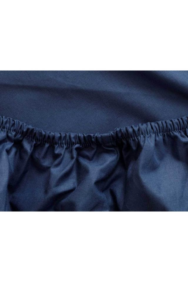Plain Cotton Single Elastic Bed Sheet 100x200 Cm Night Blue