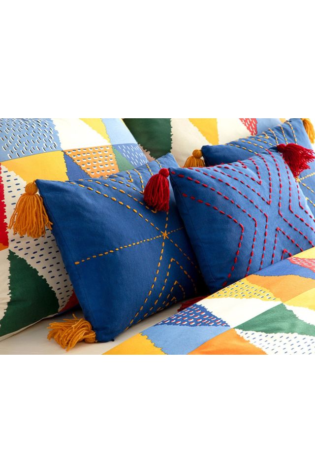 Direct Message Triangles Pamuklu Tek Kişilik Nevresim Seti 160x220 Cm Sarı-turuncu