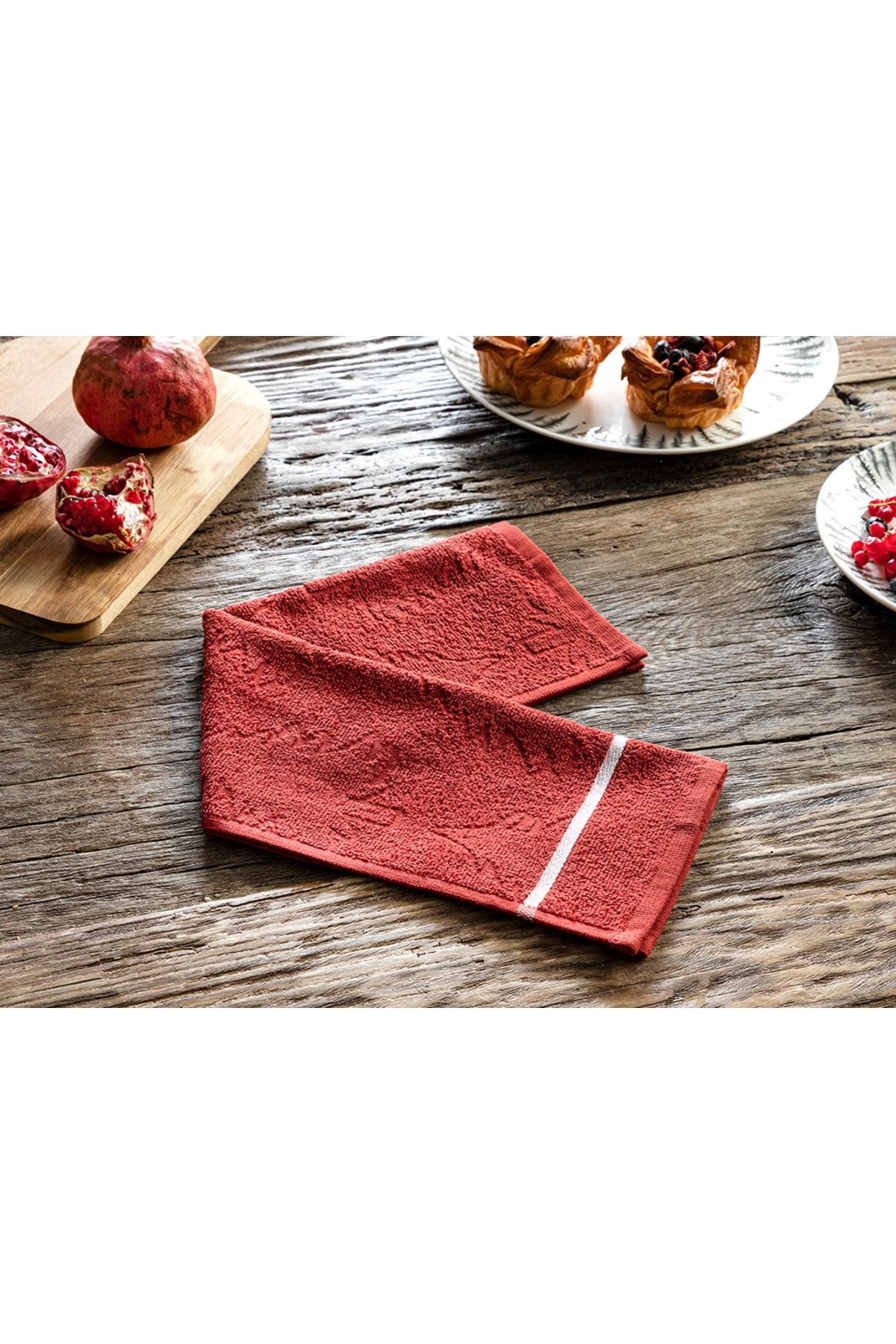 Strip Cotton Drying Towel 30x50 Cm Red