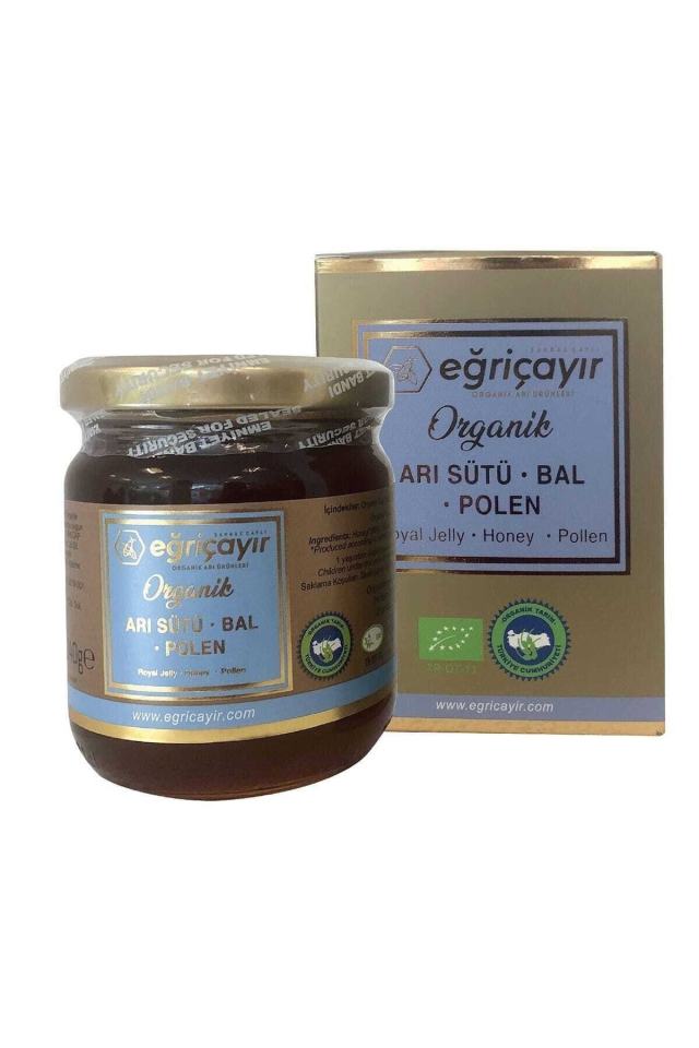 Organik Arı Sütü Bal Polen Karışımı 240g