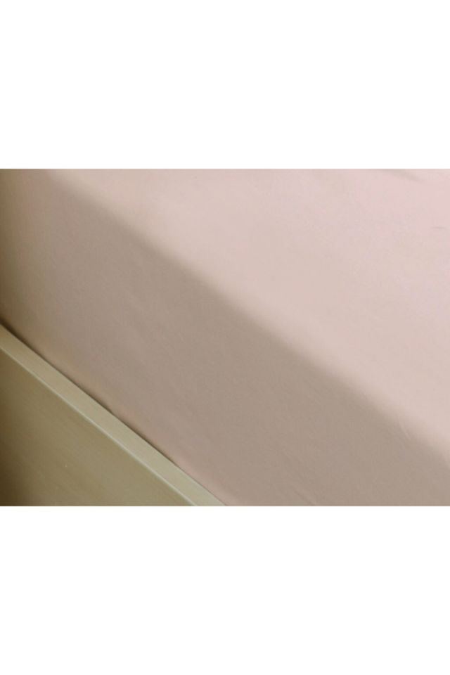 Plain Combed Cotton King Size Elastic Bed Sheet 180x200 Cm Powder Pink