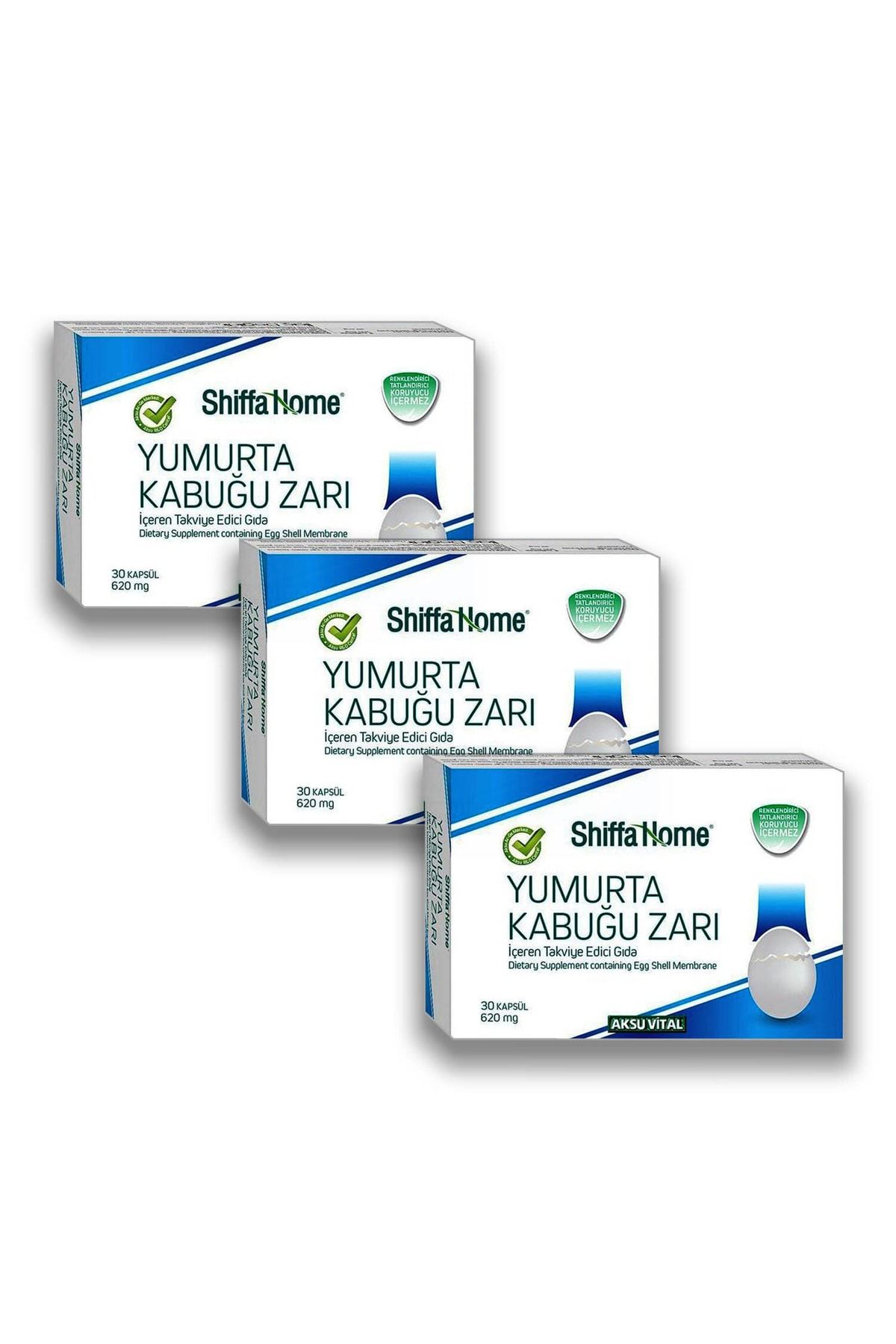 Aksu Vital Yumurta Kabuğu Zarı 620 Mg 30 Kap X 3 Adet