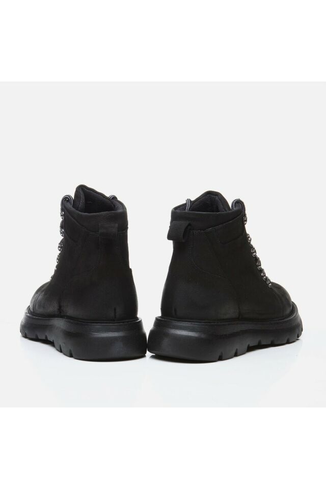 Genuine Leather Black Men's Casual Boots