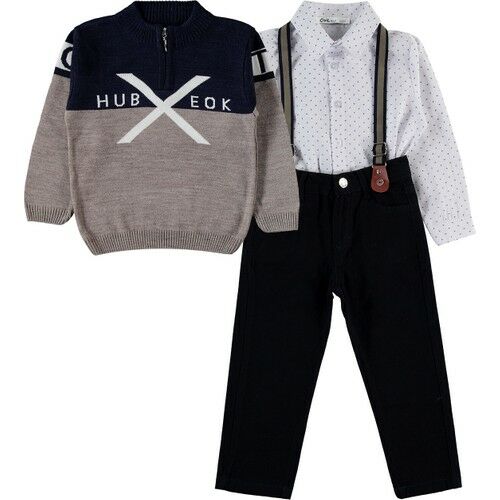 Boys Triple Suit Ages 2-5 Beige