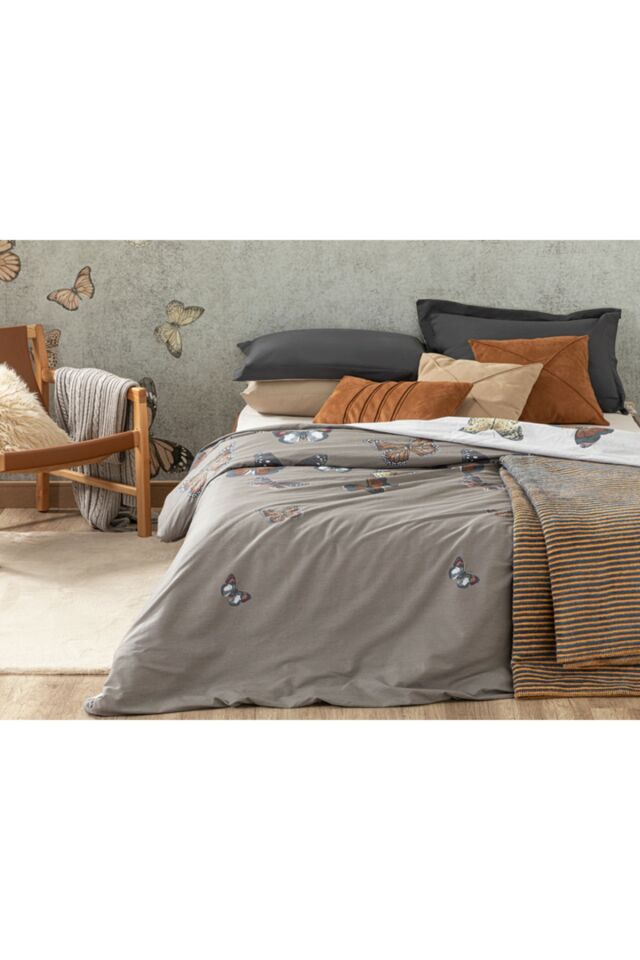 Papilions Cotton Extra King Duvet Cover 260x240 Cm Brown