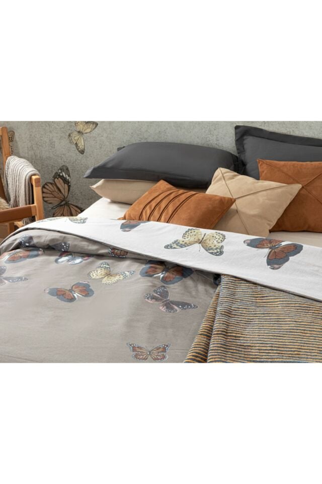 Papilions Cotton Extra King Duvet Cover 260x240 Cm Brown