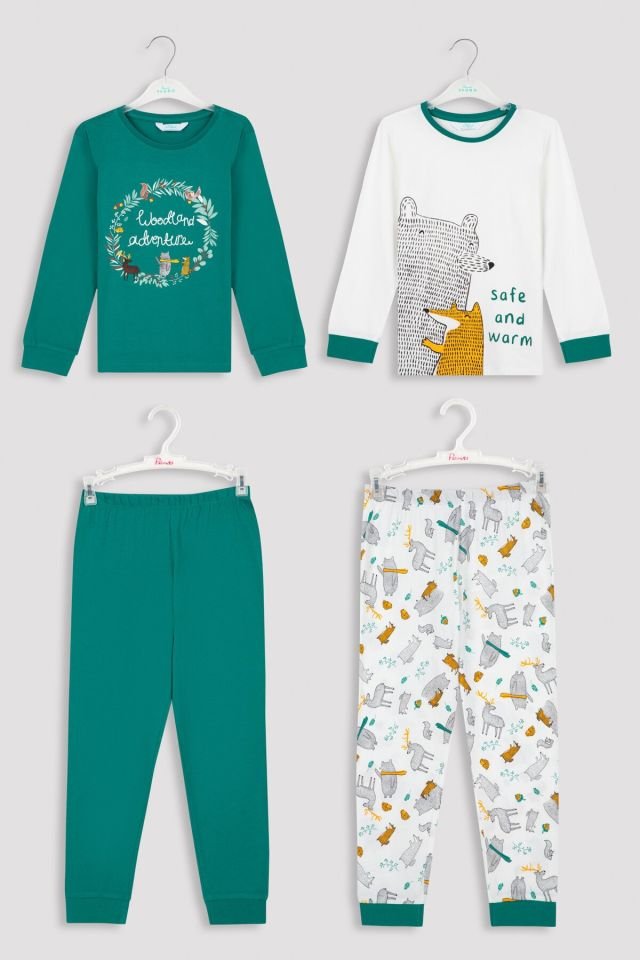 Çok Renkli Safe And Warm 2li Pijama Takımı