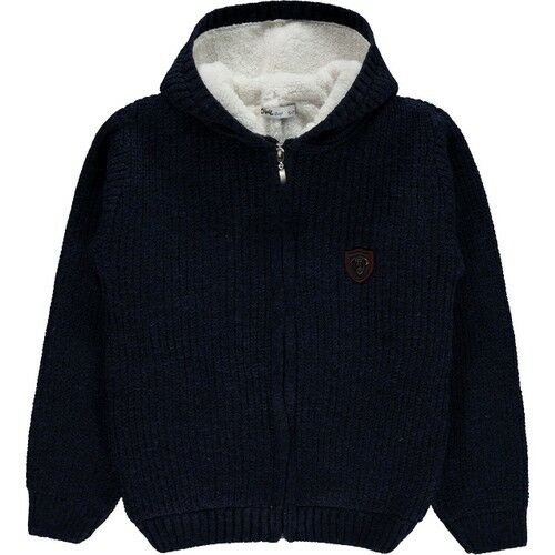 Boy's Hooded Cardigan Age 10-13 Navy Blue