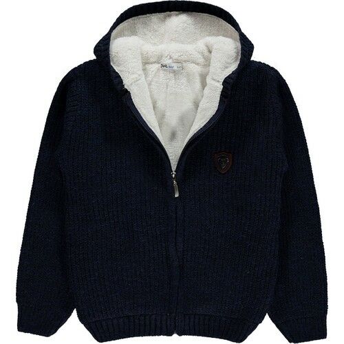 Boy's Hooded Cardigan Age 10-13 Navy Blue