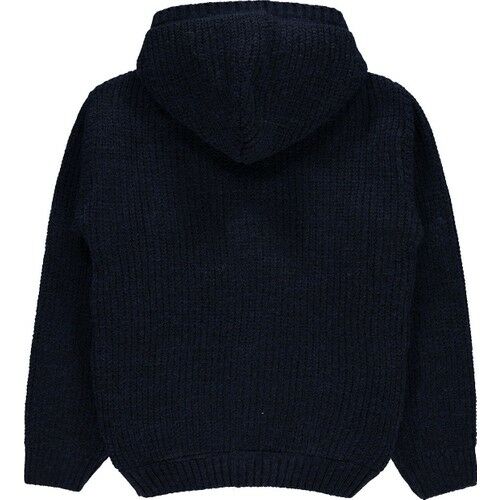 Boy's Hooded Cardigan Age 10-13 Navy Blue
