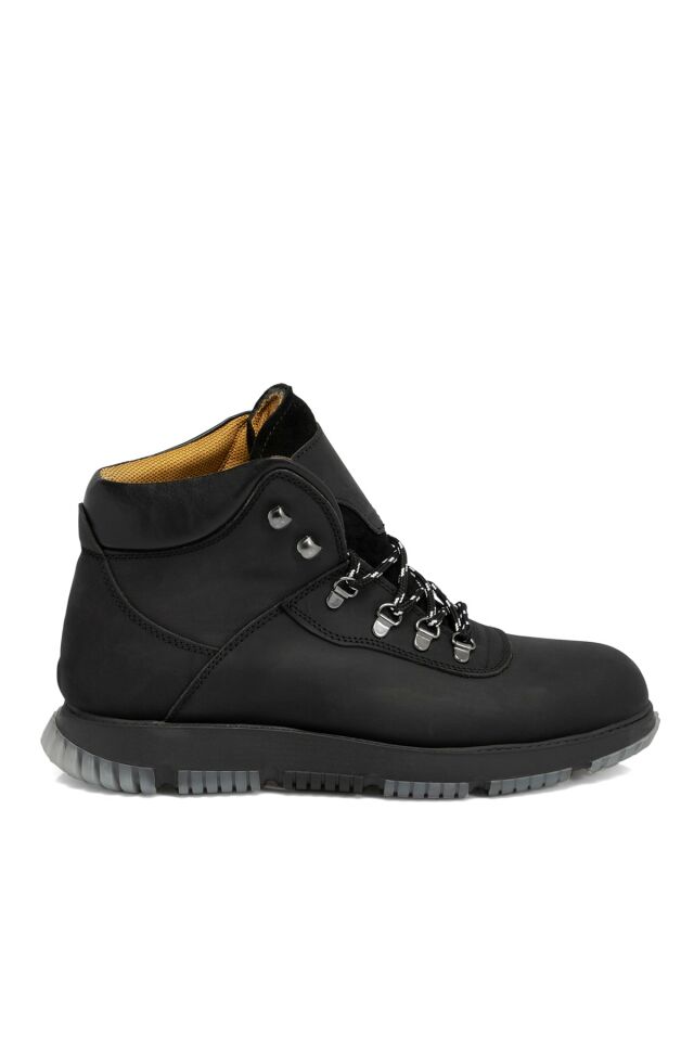 Black Nubuck Leather Men's Boots