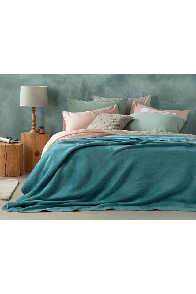 Plain Cotton Double Blanket 200x220 Cm Celedon-mint